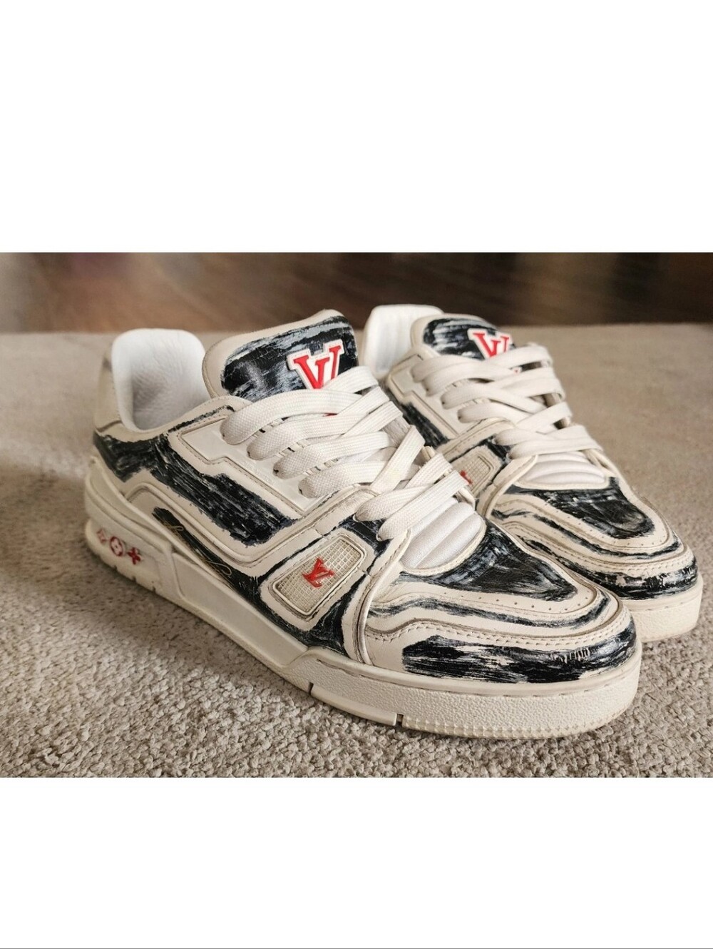 Louis Vuitton LV 'Colored In' White Trainer Men's Sneaker Size 6.5 LV/8 US